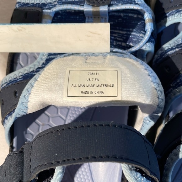 Cheeks Fitbody Sport Sandals women’s size 7 1/2W, EUC, Blues, velcro - Picture 9 of 12